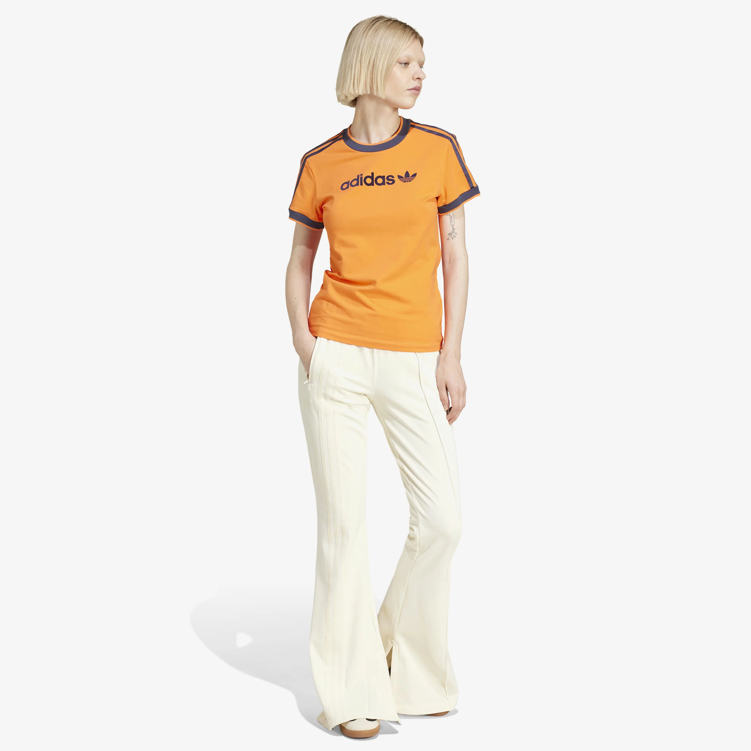 Wmns Linear Logo 3 Stripes Tee - Image 4
