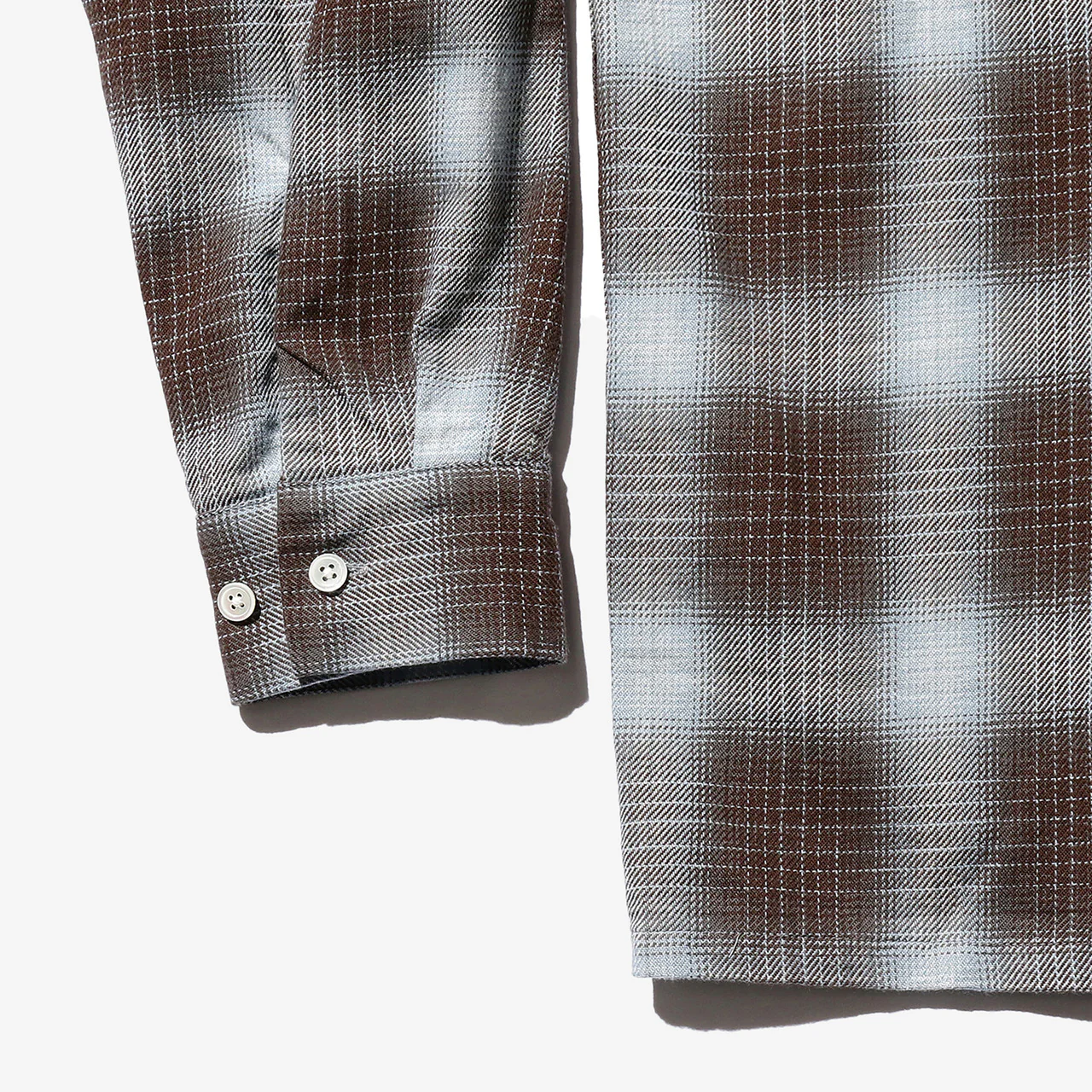 Open Collar Indigo Ombre Plaid - Image 4