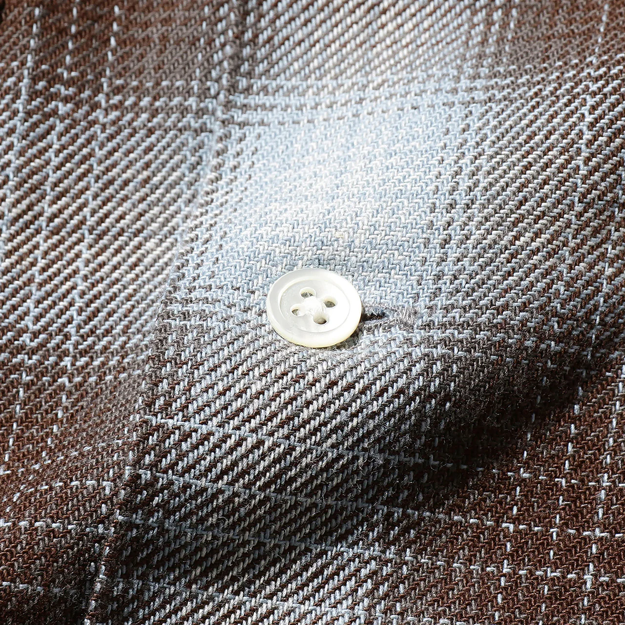 Open Collar Indigo Ombre Plaid - Image 6