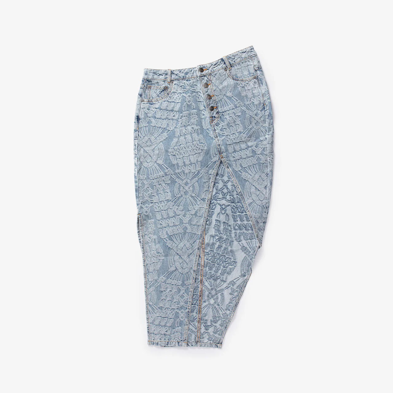 Wmns Settle Macrame Denim Skirt - Image 9