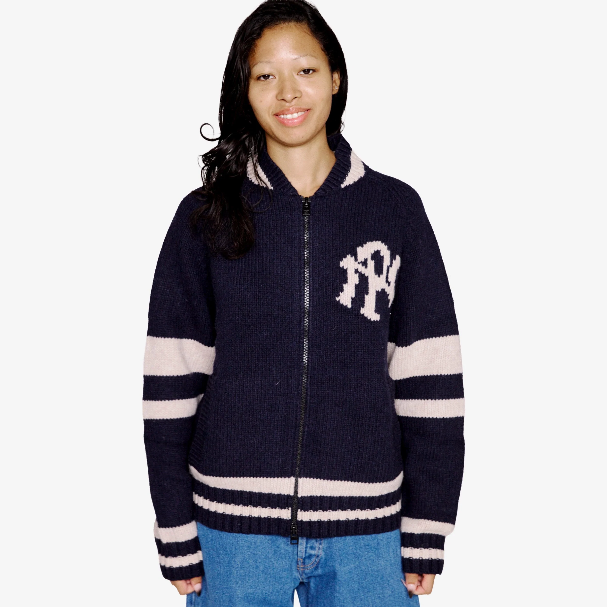 NYP Varsity Zip Thru Knit - Image 5