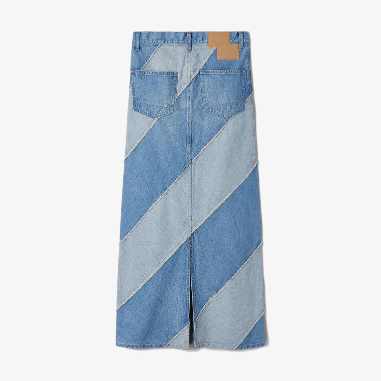 Wmns Eco Bio Washed Denim-Bias Line Skirt - Image 2